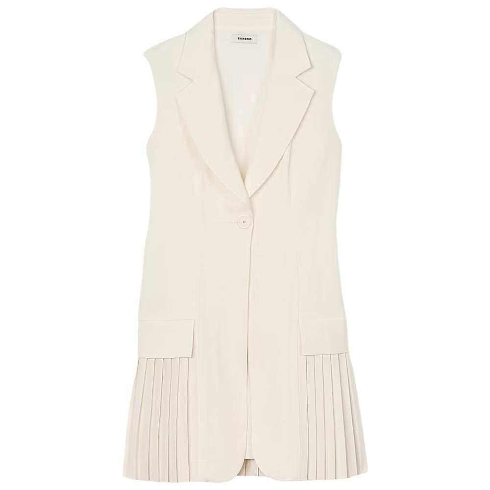 Sandro Ivory Sleeveless Blazer Dress